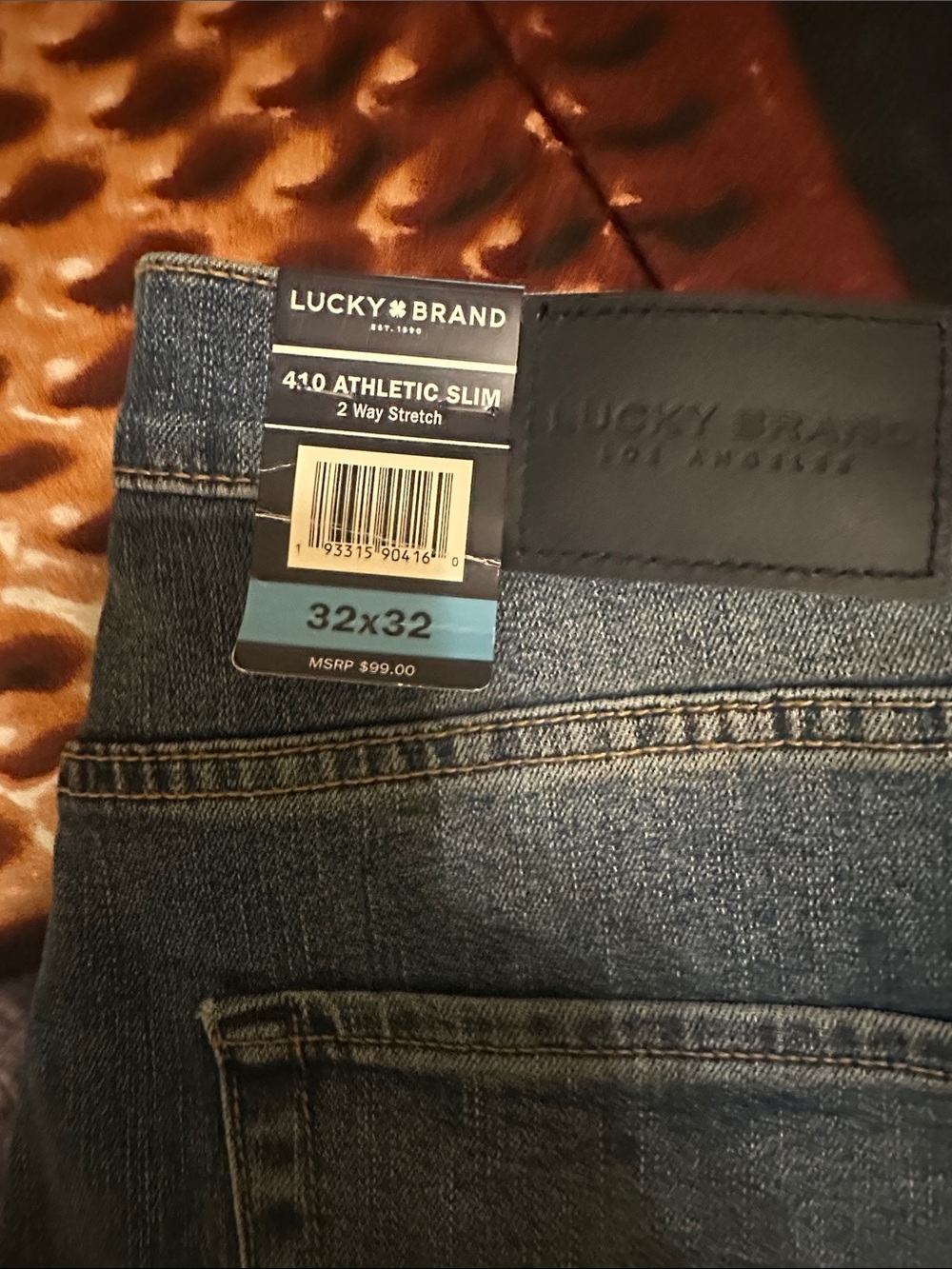 Lucky Brand Men's 410 Athletic Slim Jeans in Dark Blue Denim